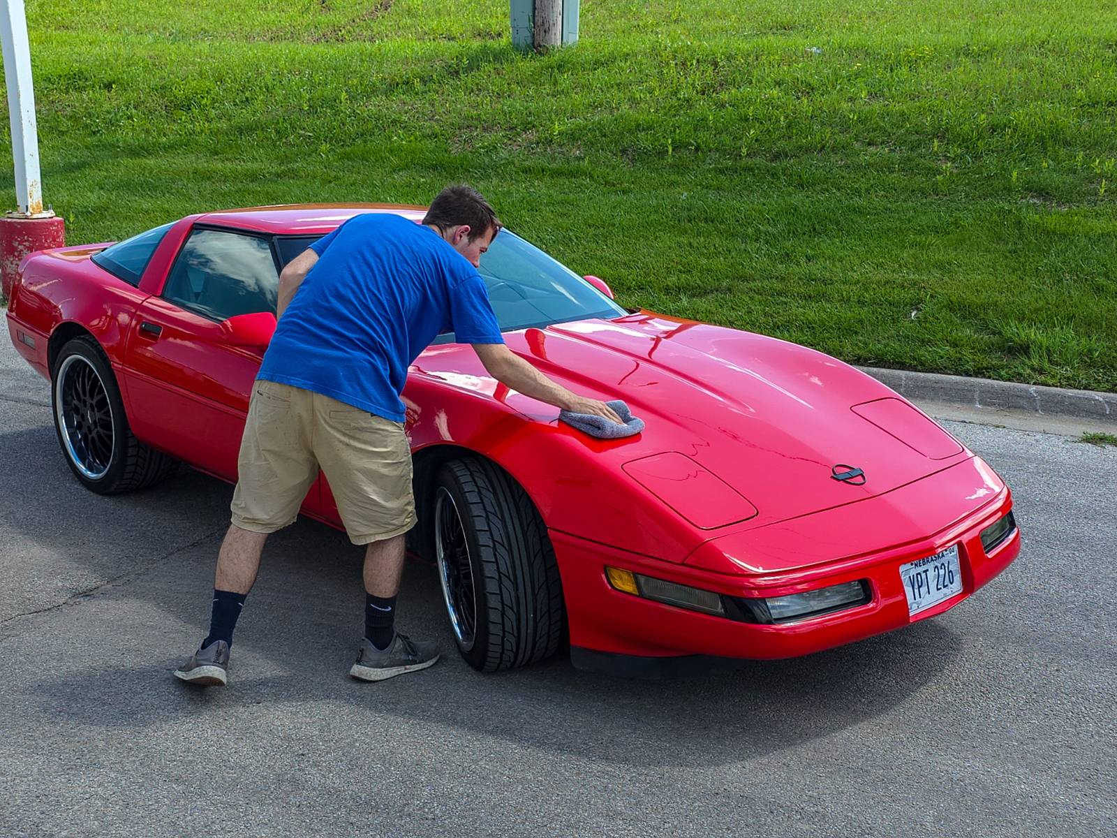 Ben detailing a vehicle in Omaha NE