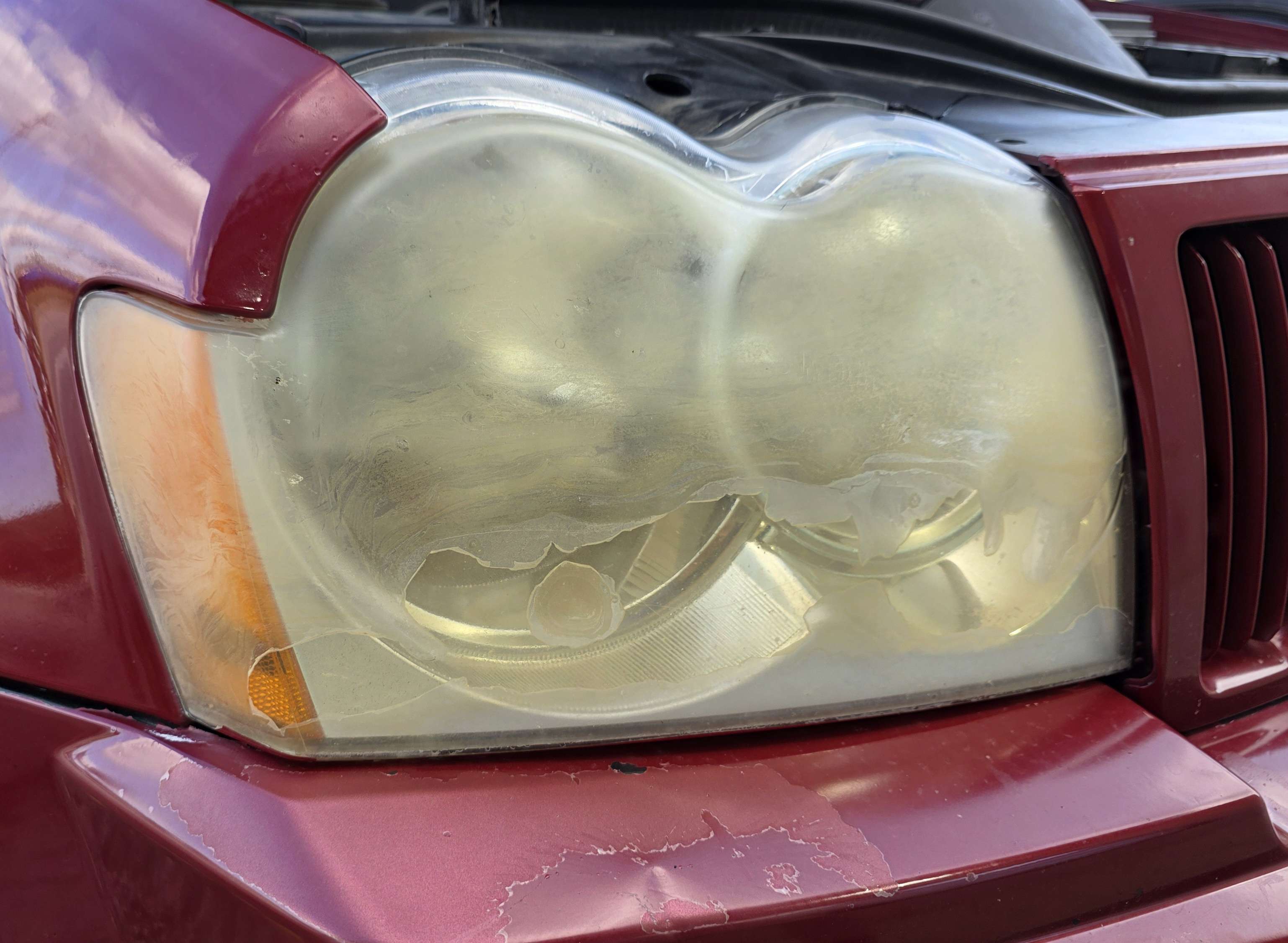 Foggy oxidized headlight
