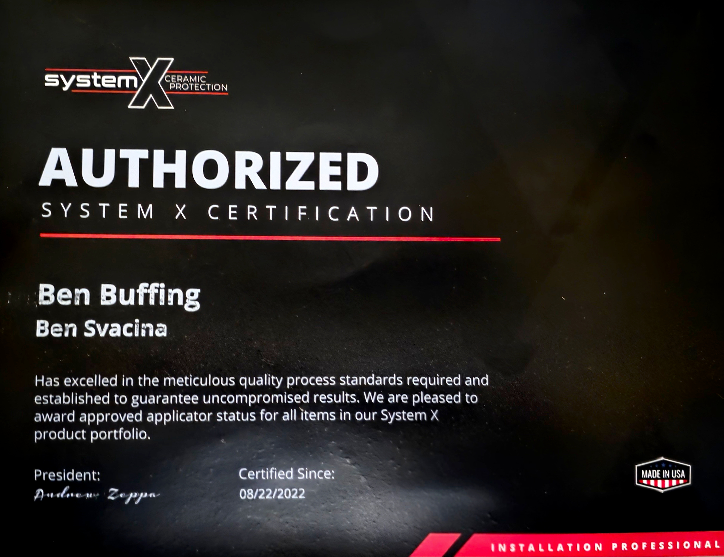 Certification